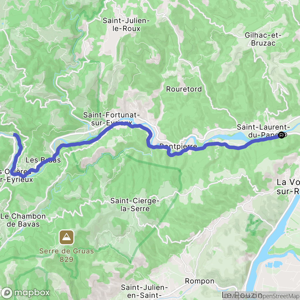 Saint-Laurent-du-Pape : carte du parcours de randonnée - France