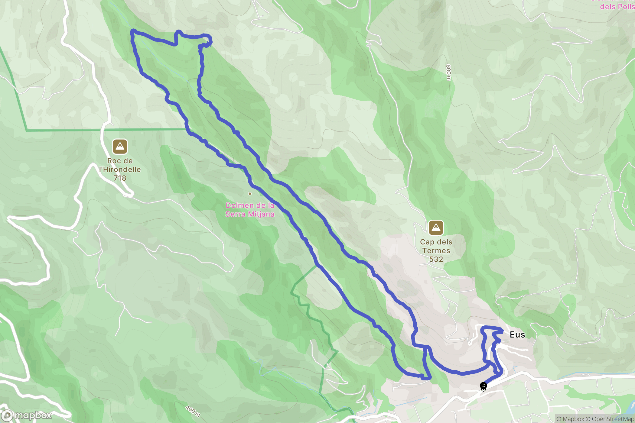 Eus : carte du parcours de randonnée - France