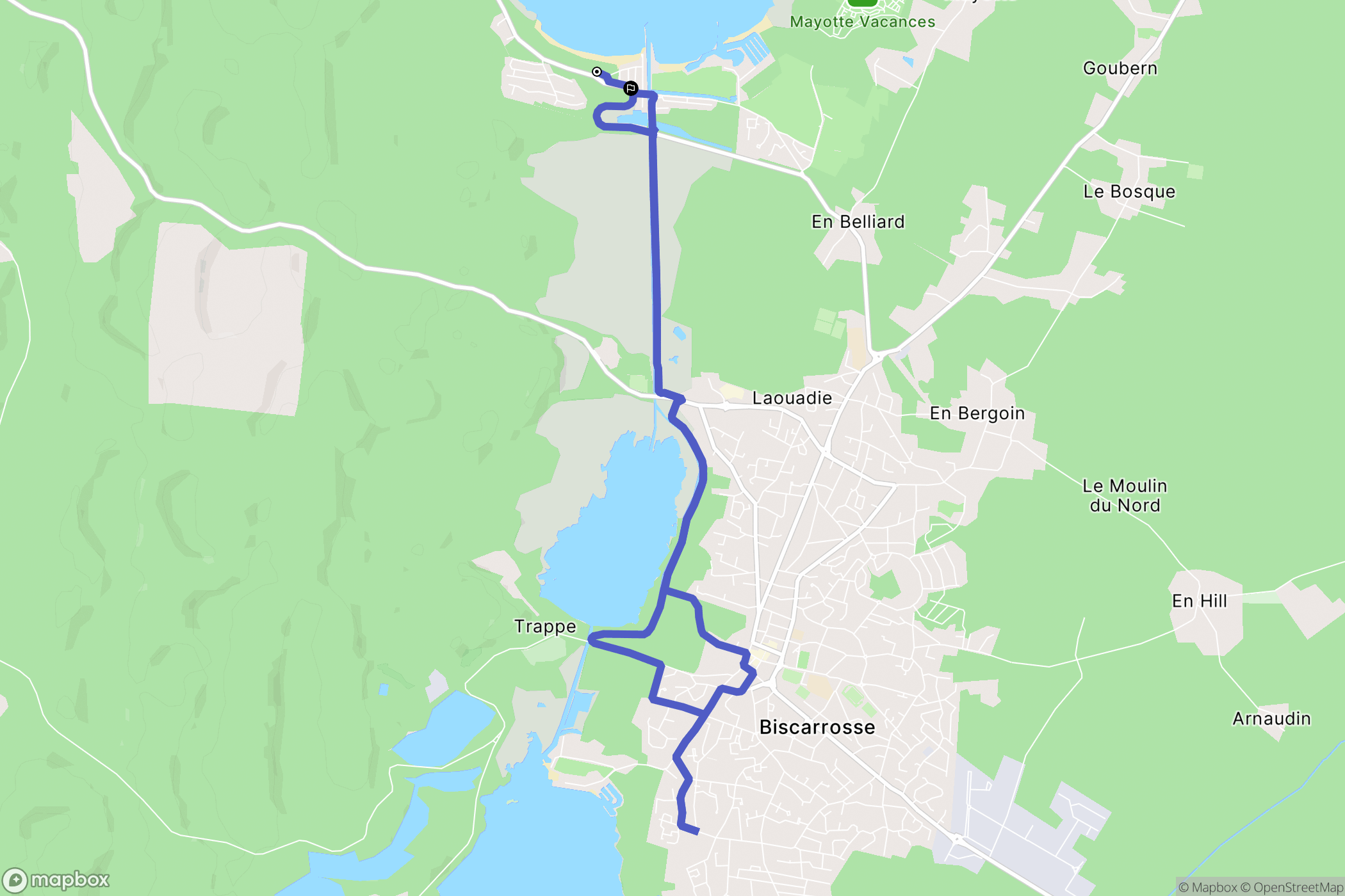 Biscarrosse : carte du parcours de randonnée - France