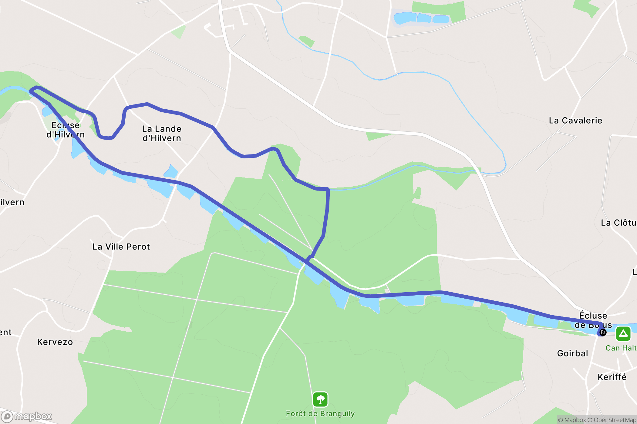 Gueltas : carte du parcours de randonnée - France