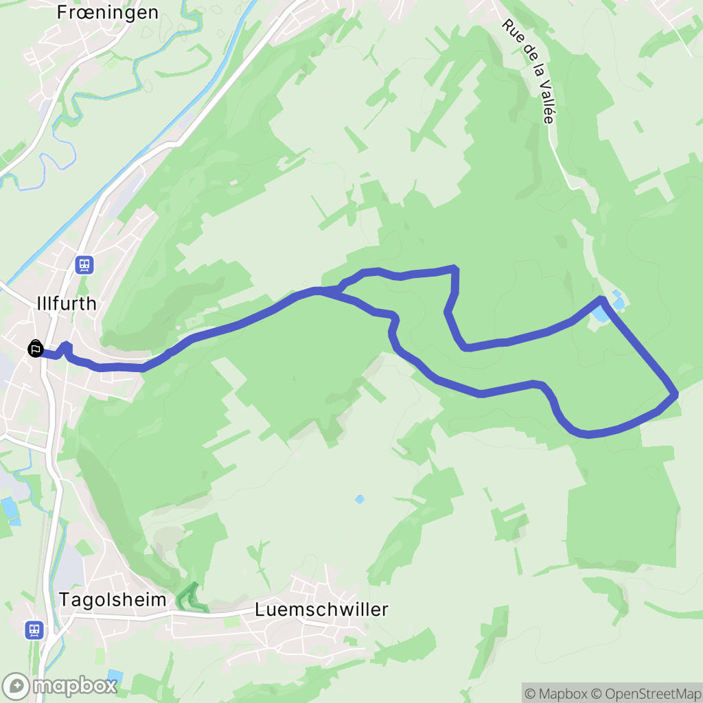 Illfurth : carte du parcours de randonnée - France