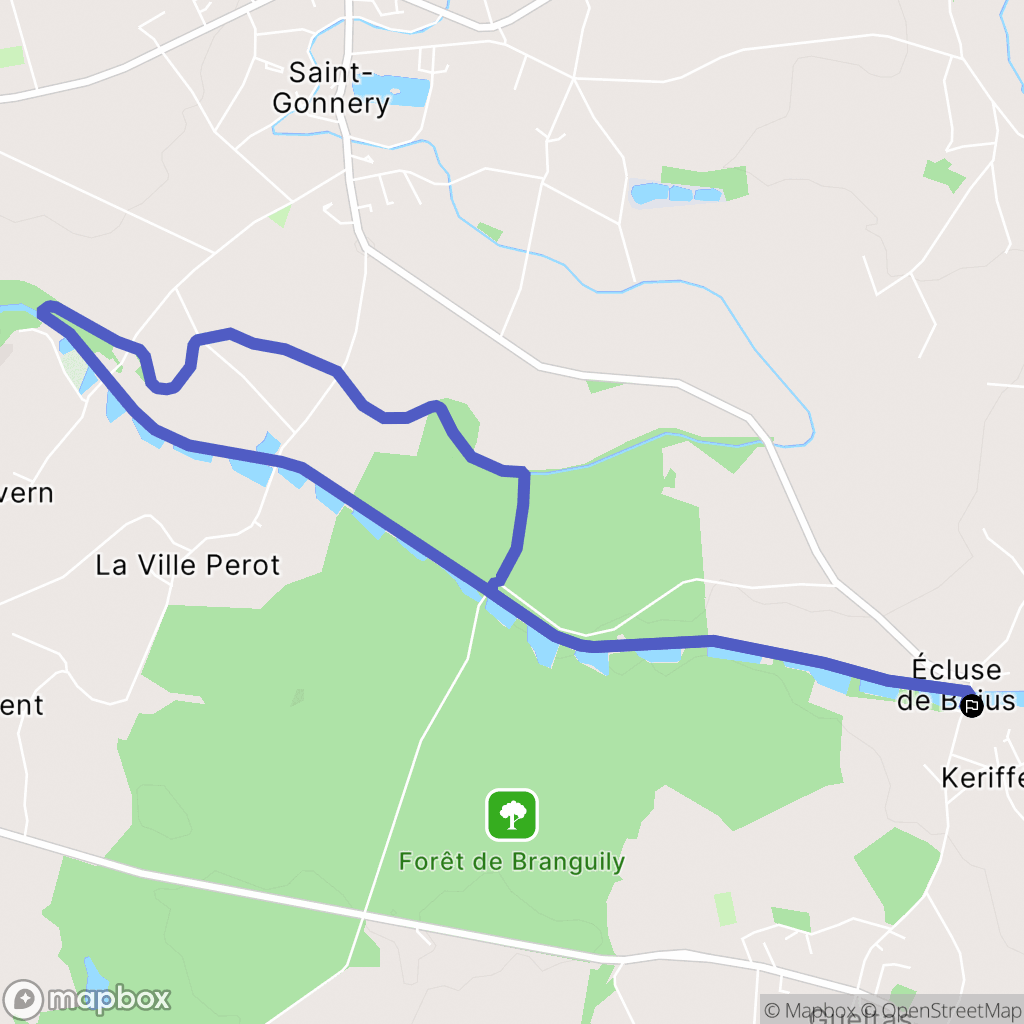 Gueltas : carte du parcours de randonnée - France