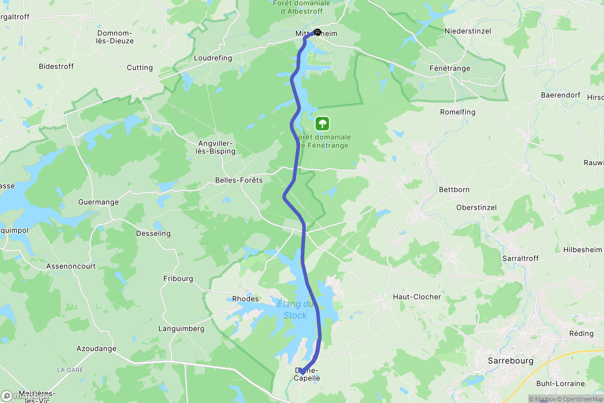 Mittersheim : carte du parcours de randonnée - France