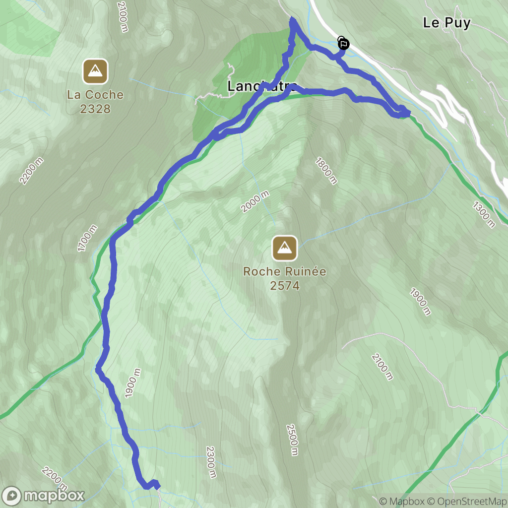 Saint-Christophe-en-Oisans : carte du parcours de randonnée - France