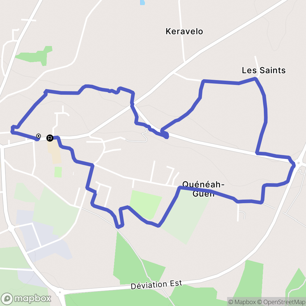 Grand-Champ : carte du parcours de randonnée - France