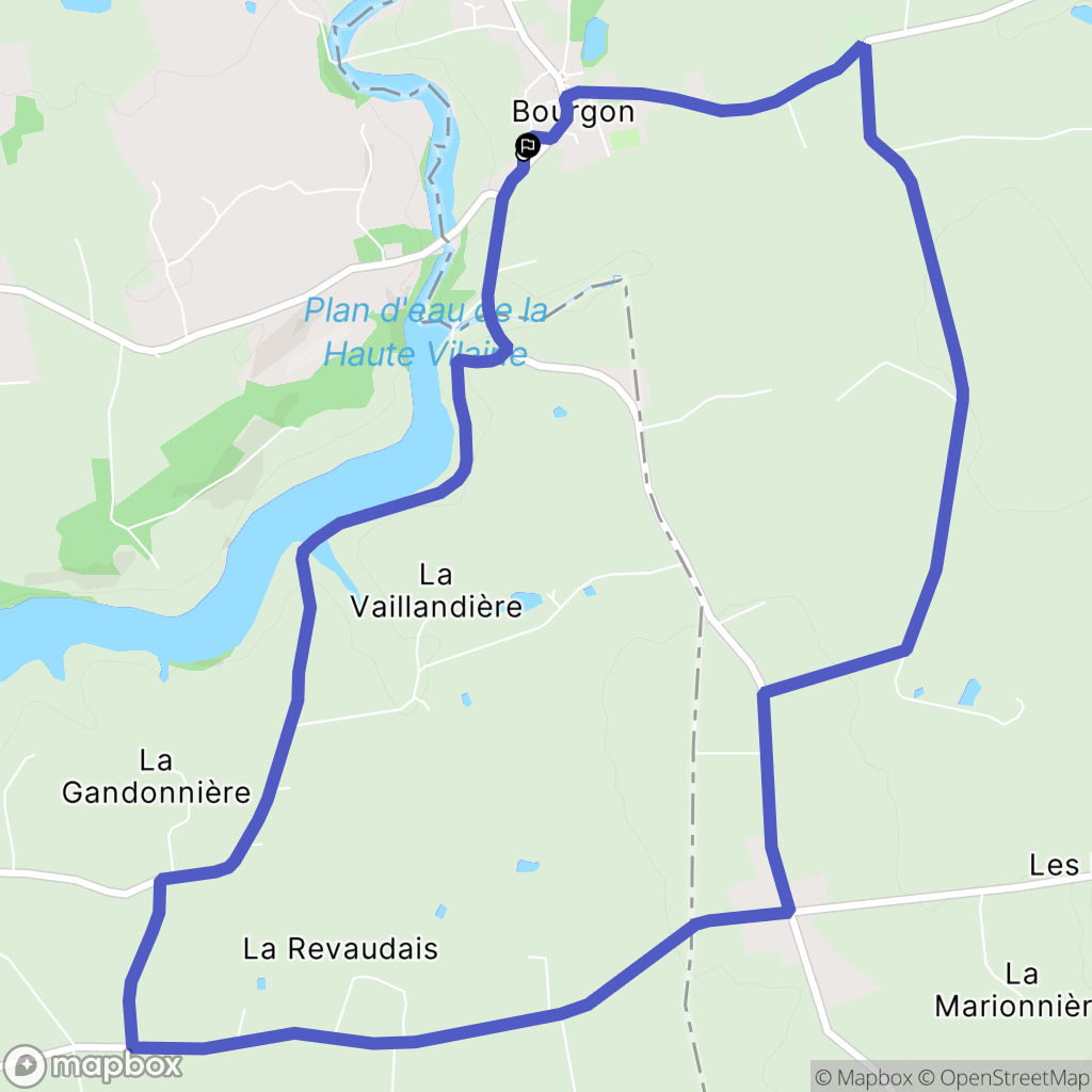 Bourgon : carte du parcours de randonnée - France