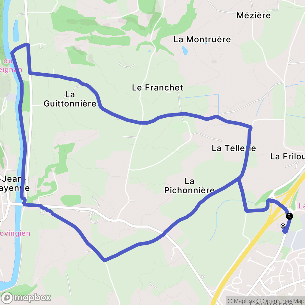 Louverné : carte du parcours de randonnée - France