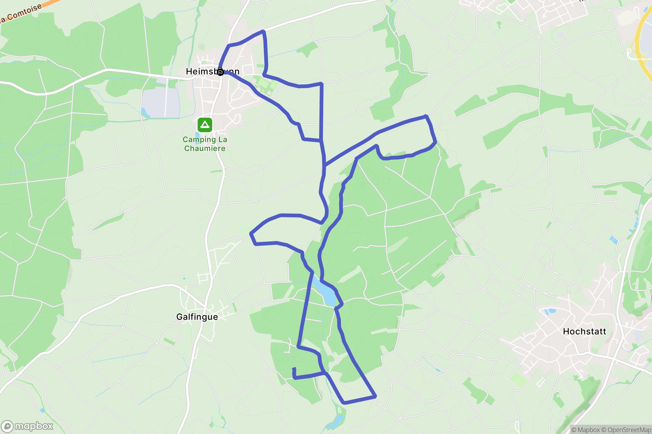 Heimsbrunn : carte du parcours de randonnée - France