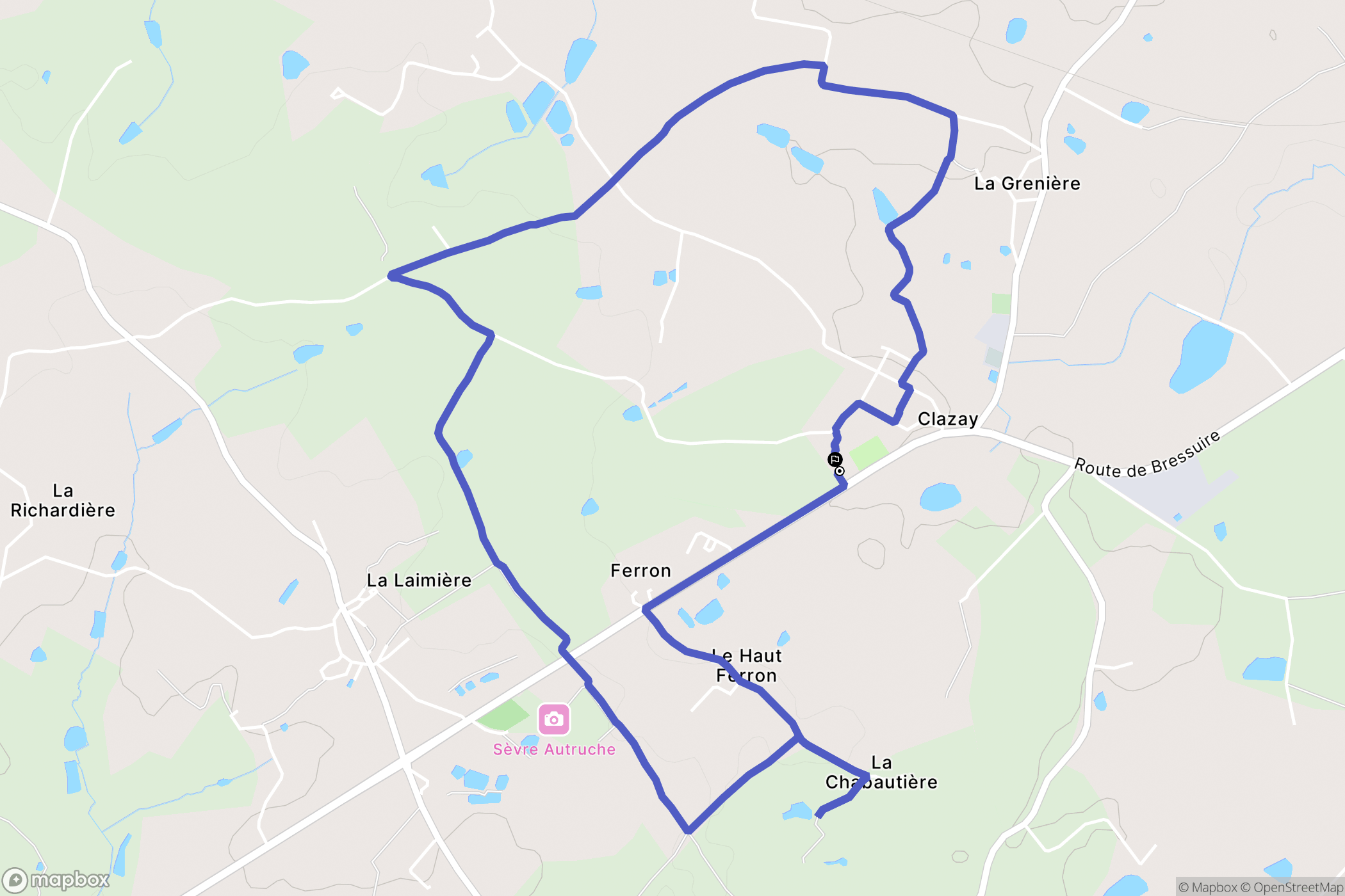 Bressuire : carte du parcours de randonnée - France