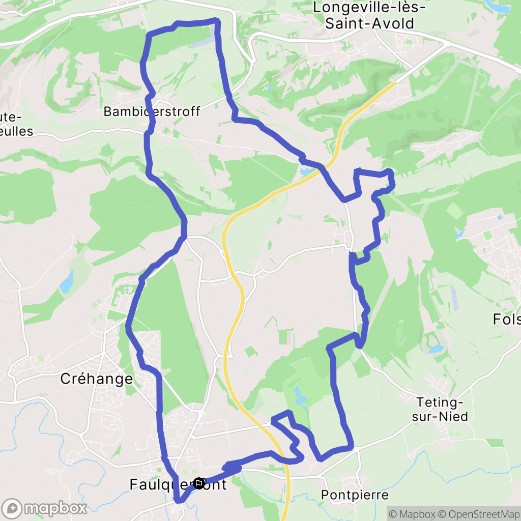 Faulquemont : carte du parcours de randonnée - France