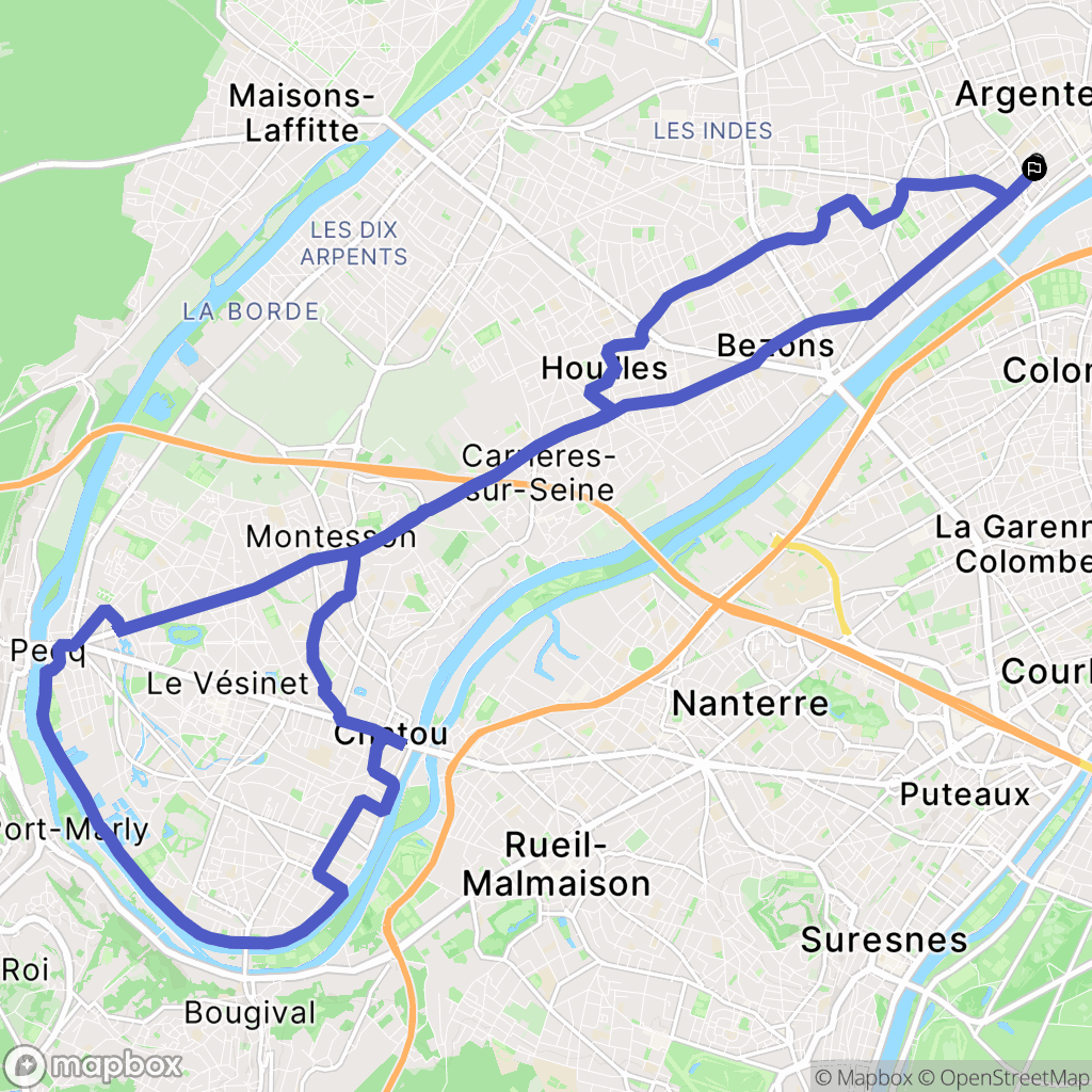 Argenteuil : carte du parcours de randonnée - France