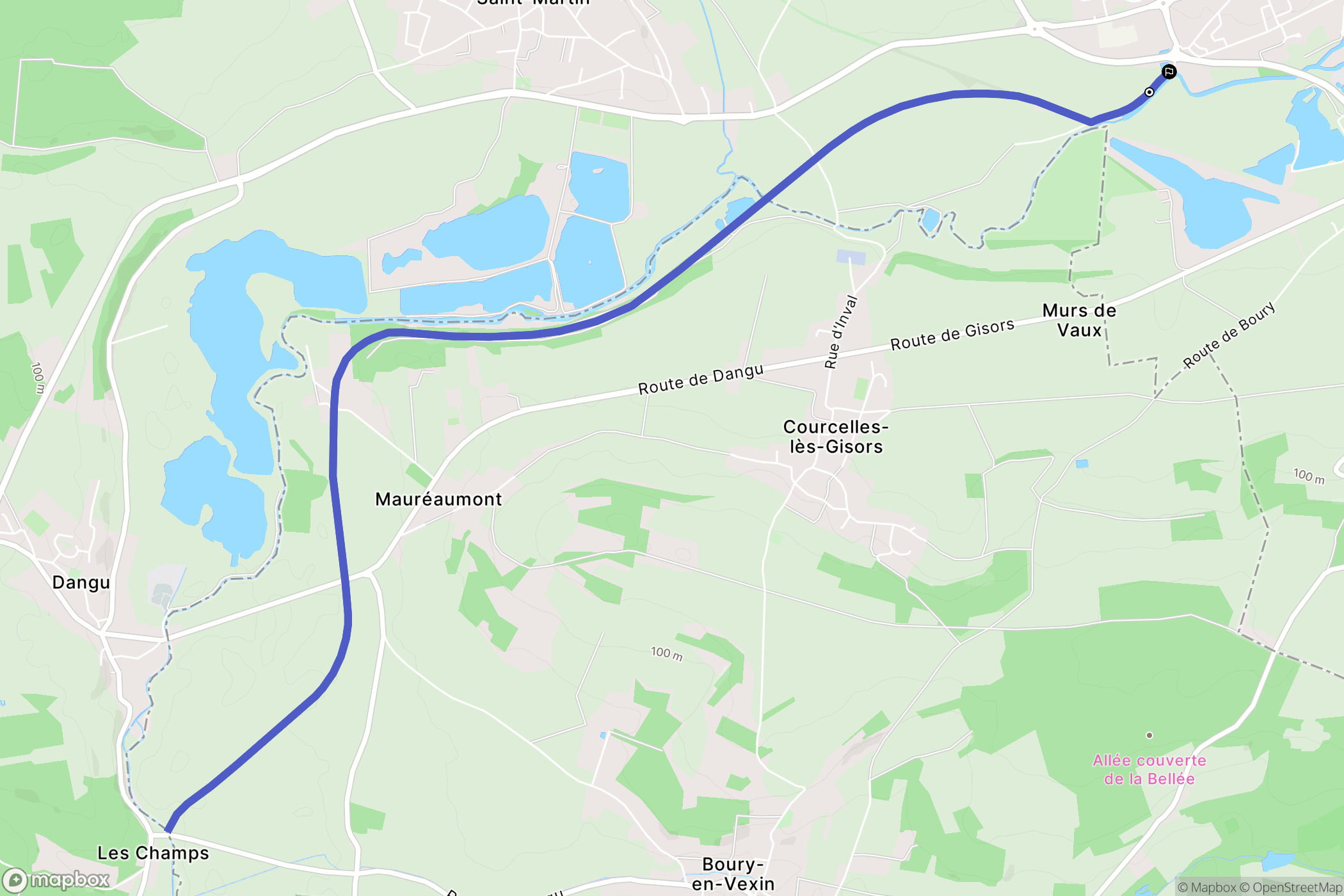 Gisors : carte du parcours de randonnée - France