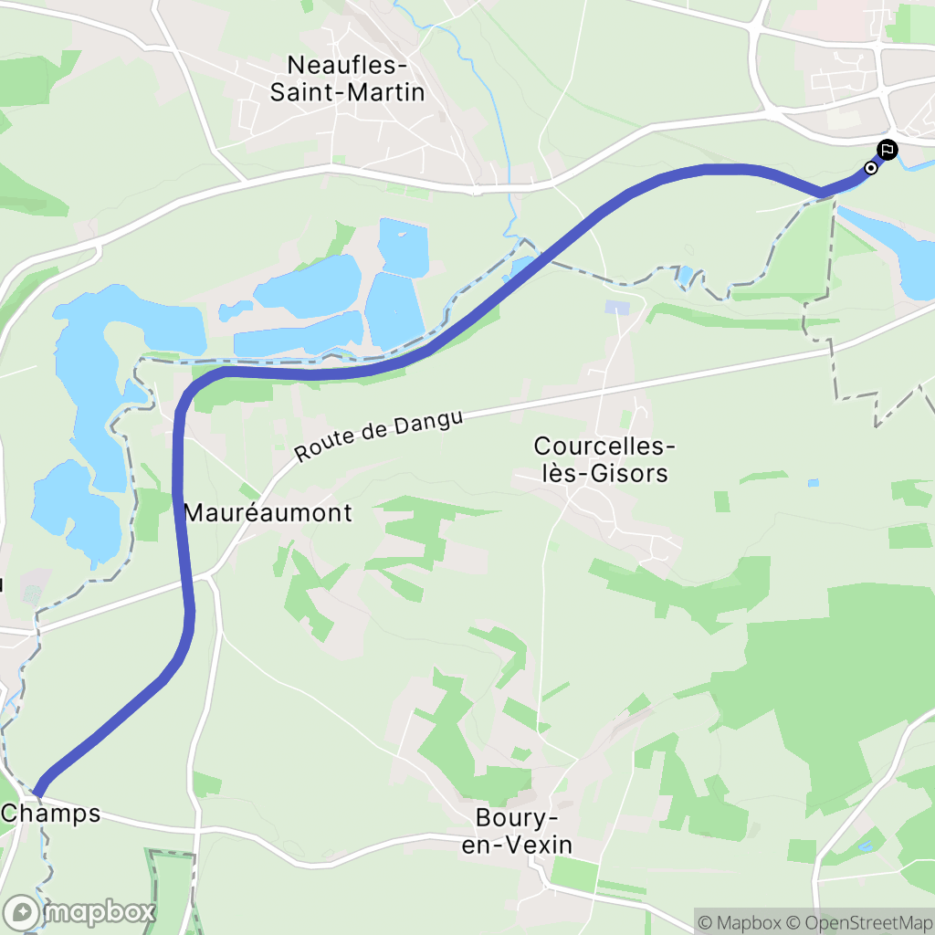Gisors : carte du parcours de randonnée - France
