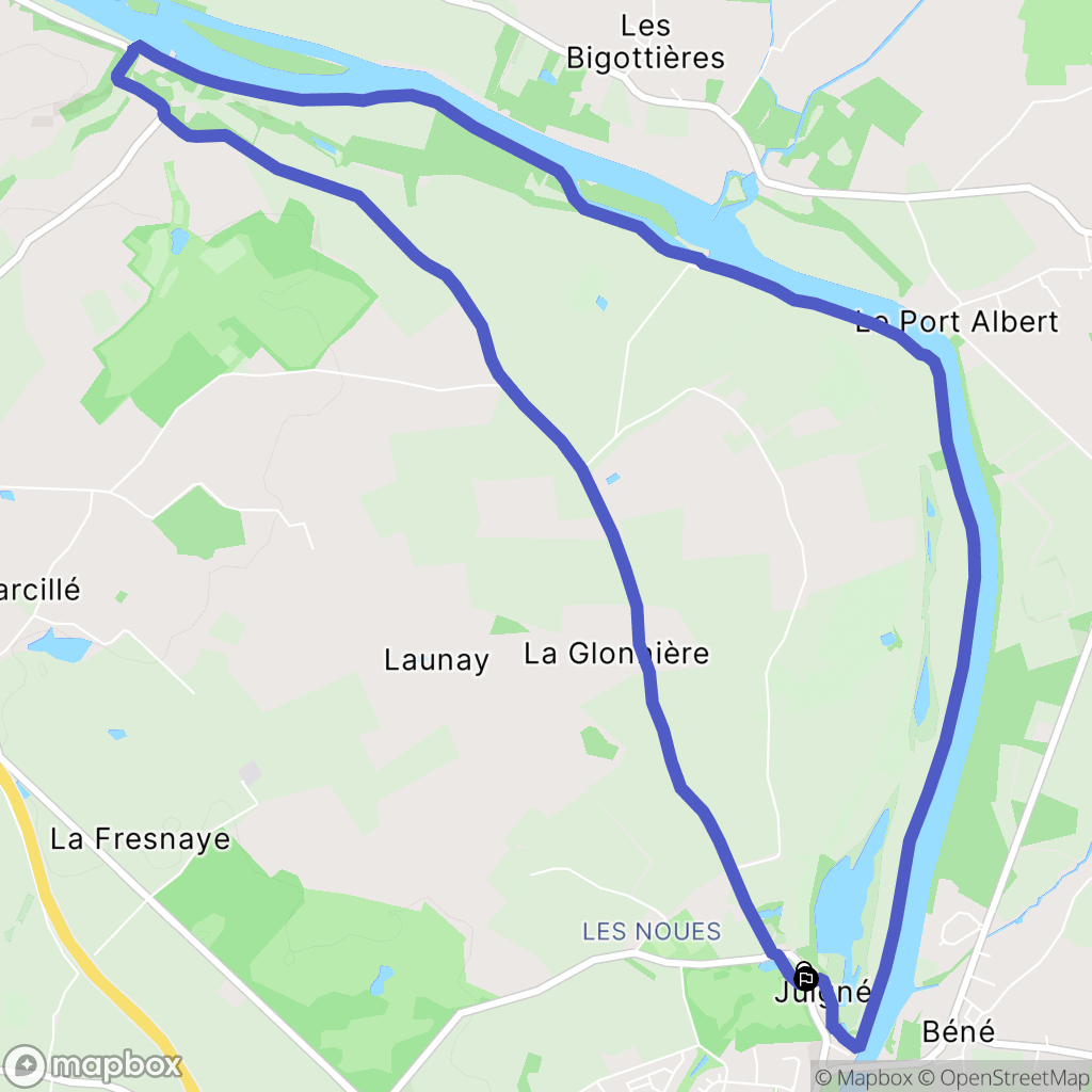 Montreuil-Juigné : carte du parcours de randonnée - France