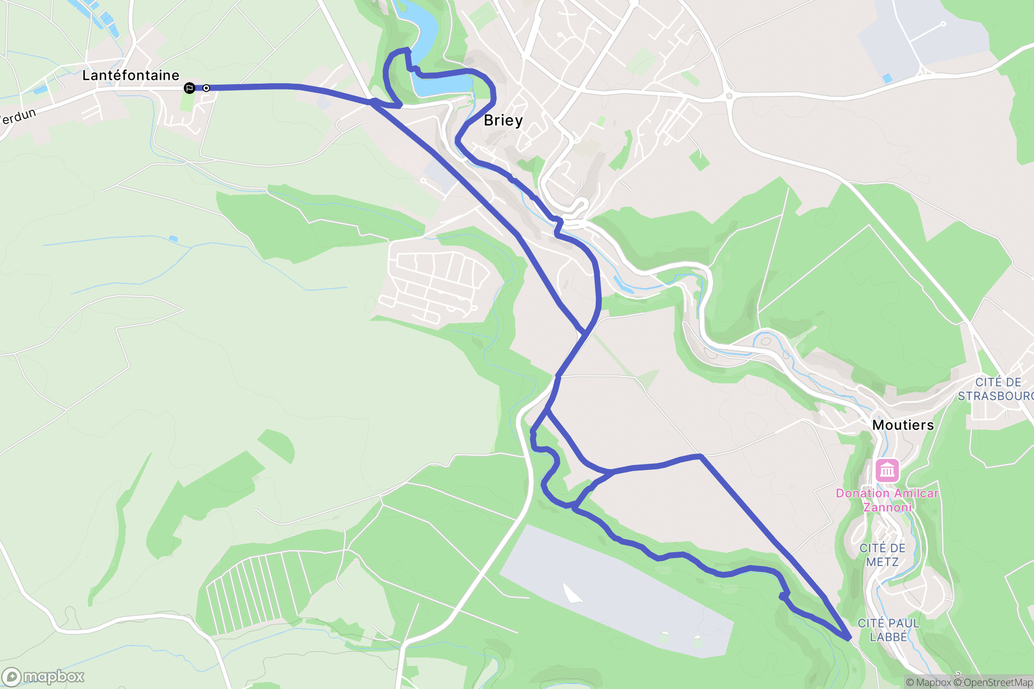 Lantéfontaine : carte du parcours de randonnée - France