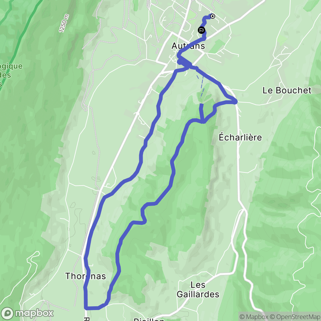 Autrans-Méaudre en Vercors : carte du parcours de randonnée - France