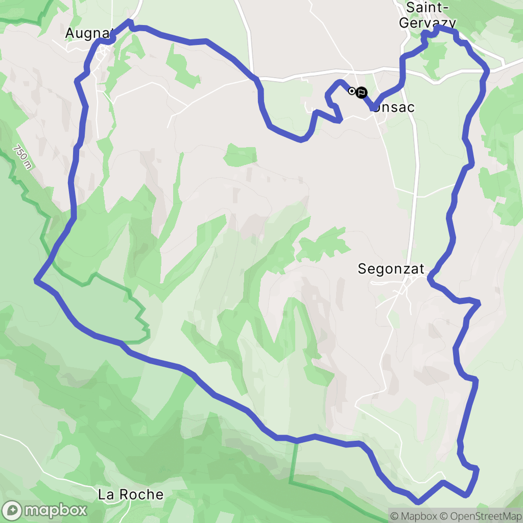 Saint-Gervazy : carte du parcours de randonnée - France