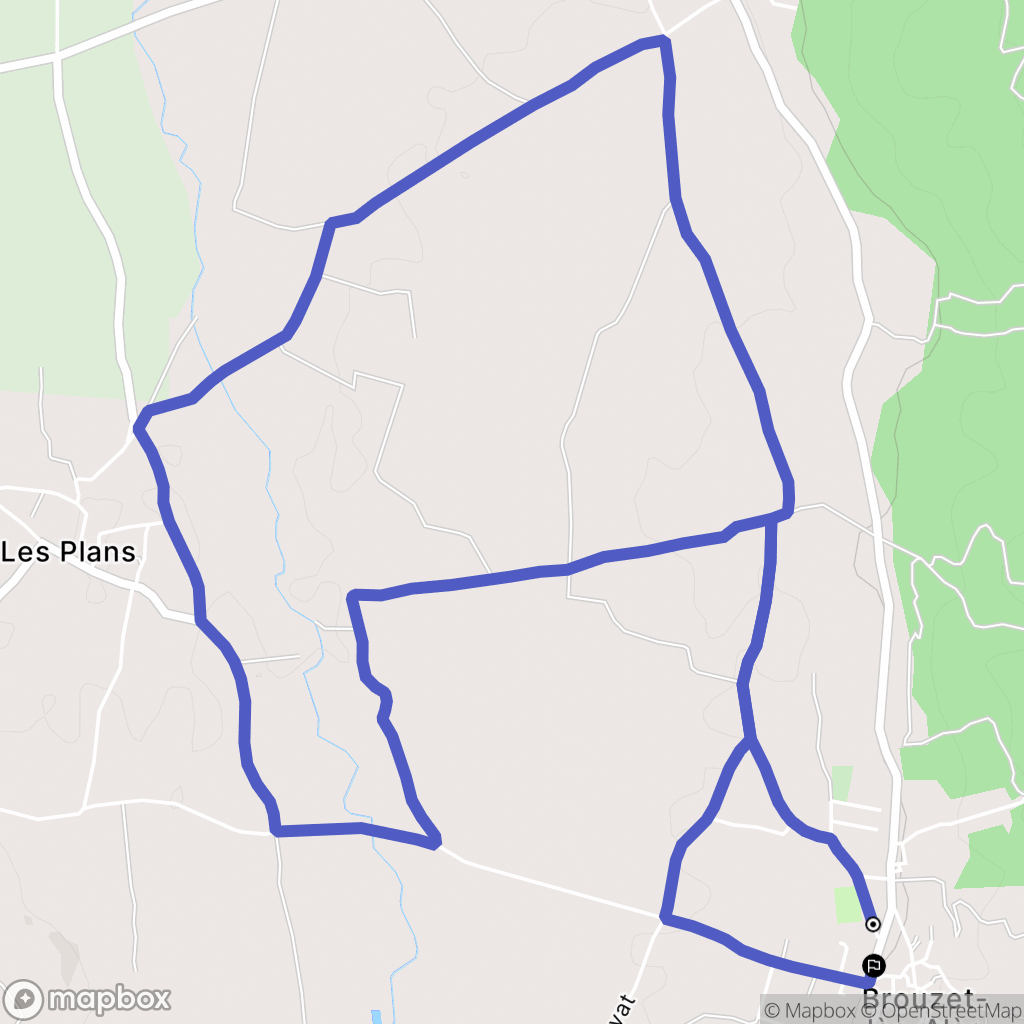 Brouzet-lès-Alès : carte du parcours de randonnée - France