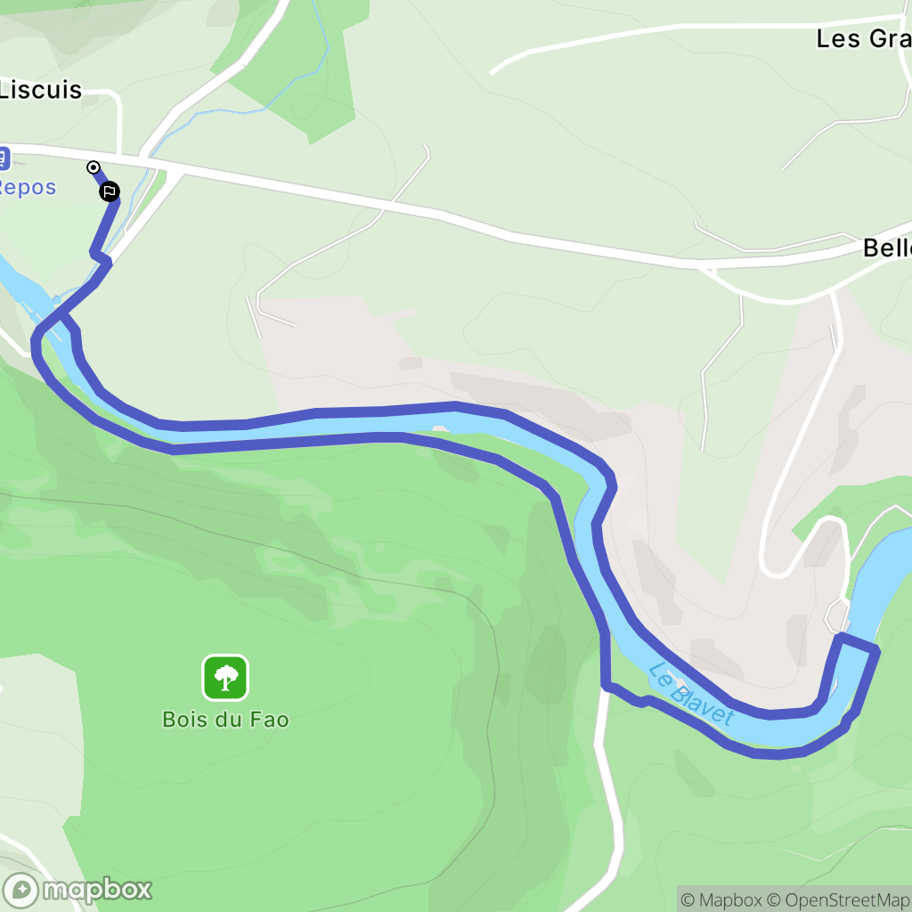Bon Repos sur Blavet : carte du parcours de randonnée - France