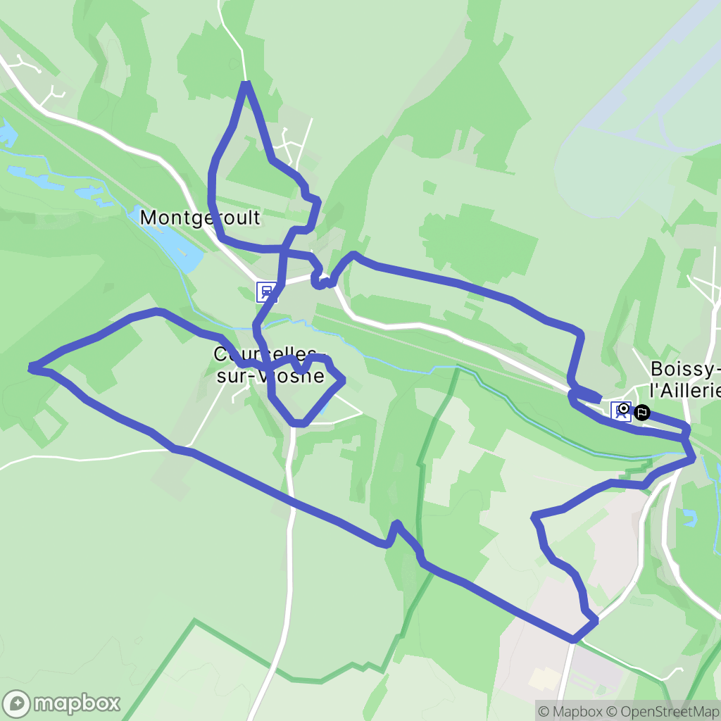 Boissy-l'Aillerie : carte du parcours de randonnée - France