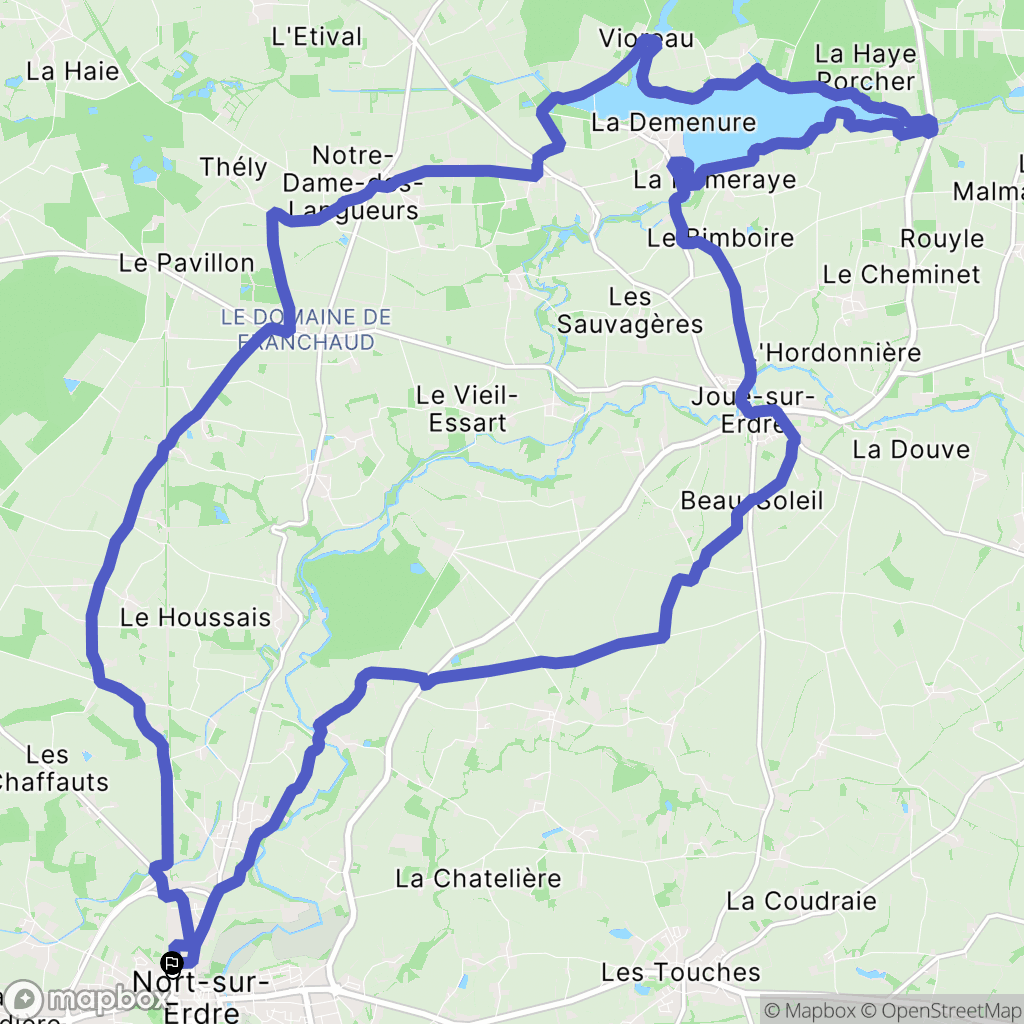 Nort-sur-Erdre : carte du parcours de randonnée - France