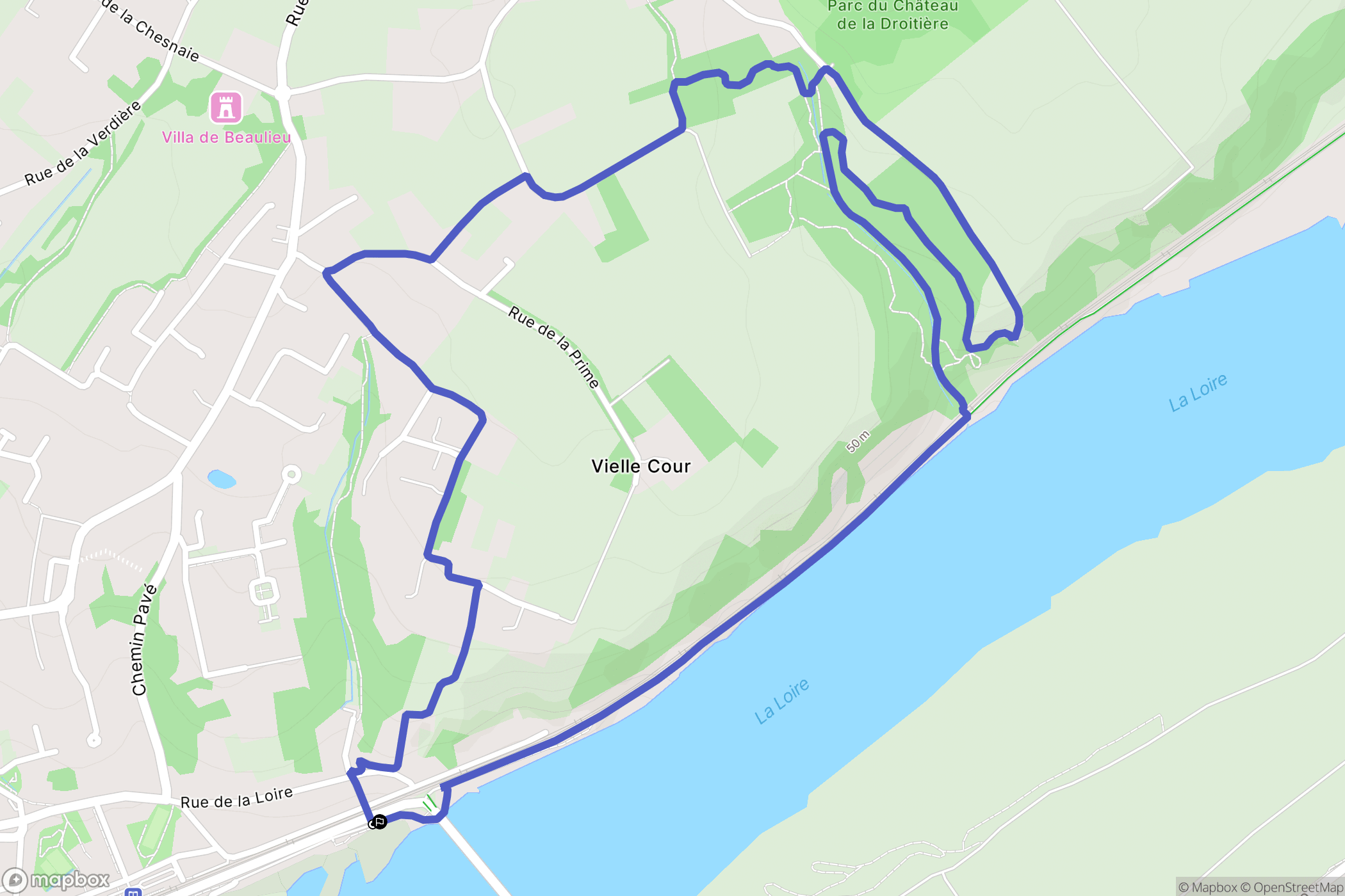 Mauves-sur-Loire : carte du parcours de randonnée - France