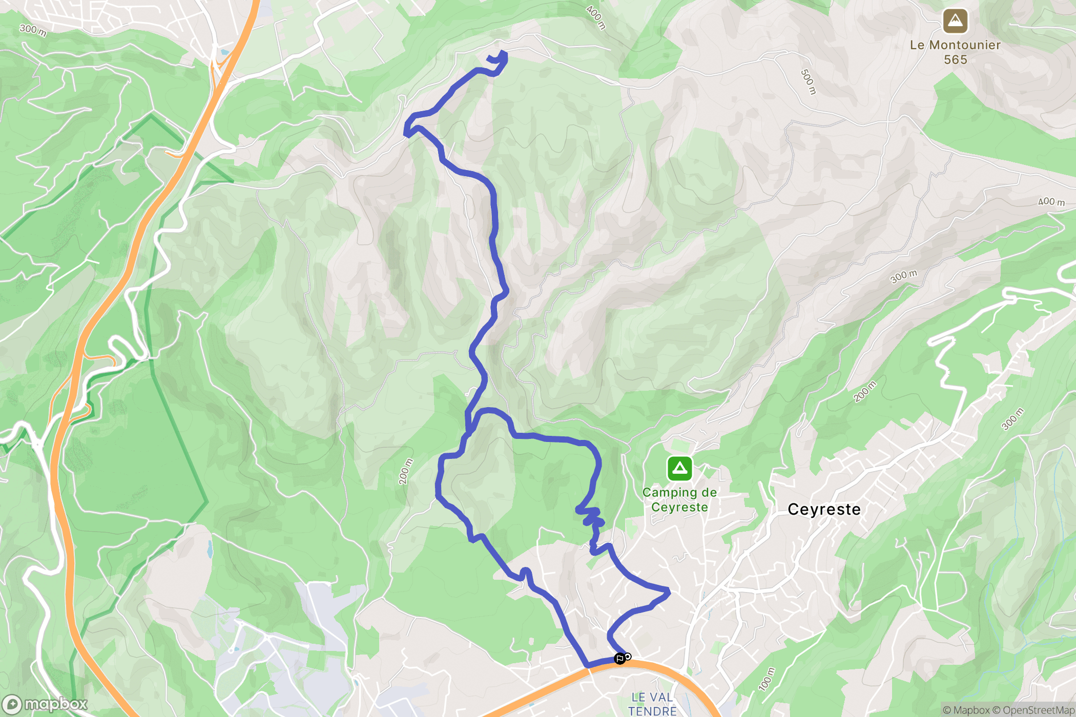 Ceyreste : carte du parcours de randonnée - France