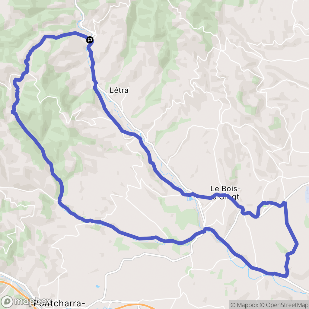 Chamelet : carte du parcours de randonnée - France