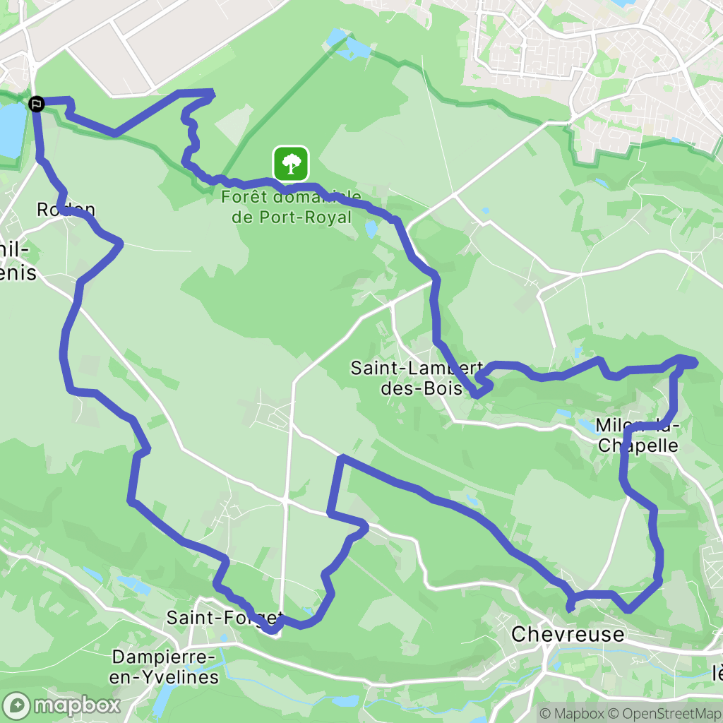 Élancourt : carte du parcours de randonnée - France