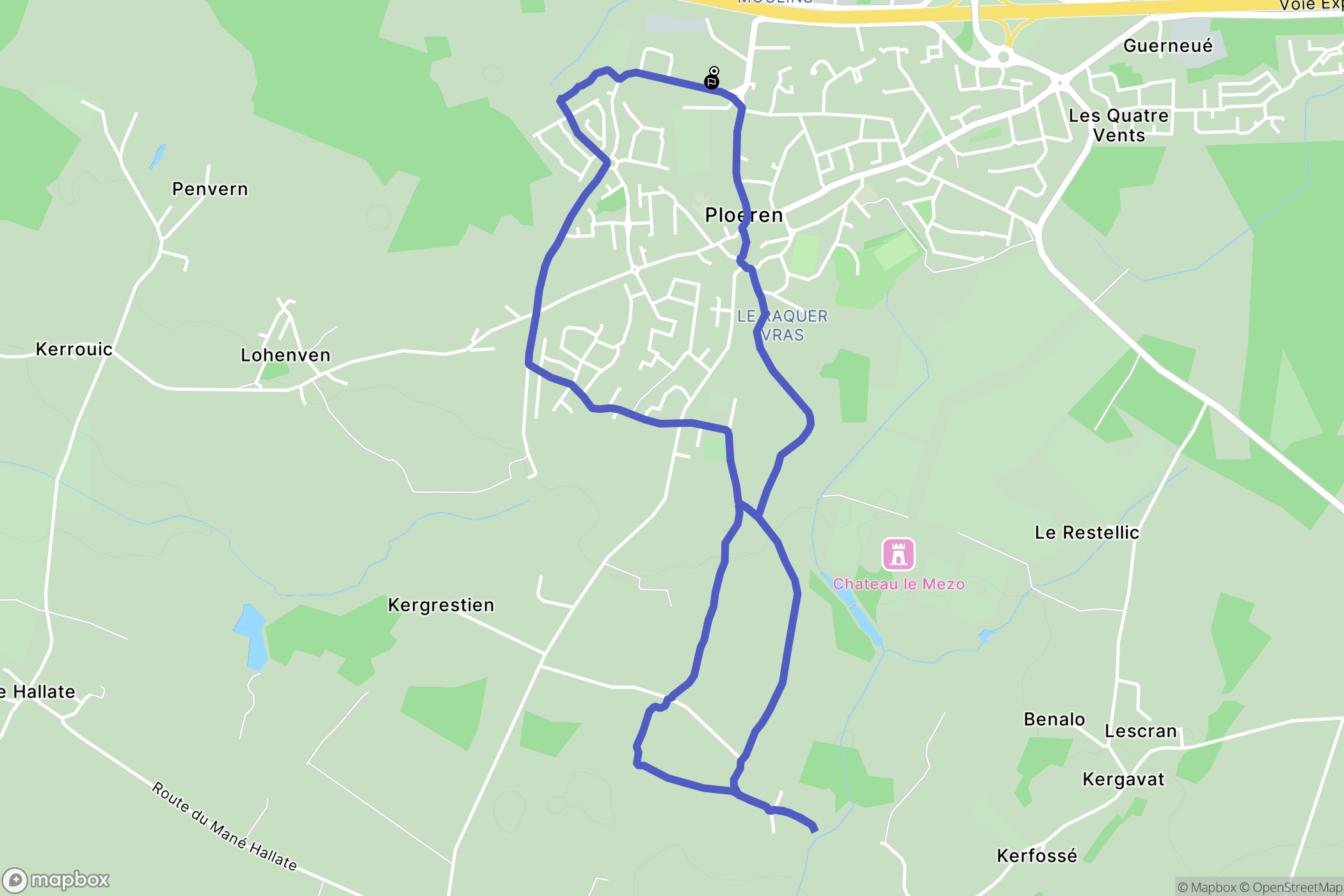 Ploeren : carte du parcours de randonnée - France