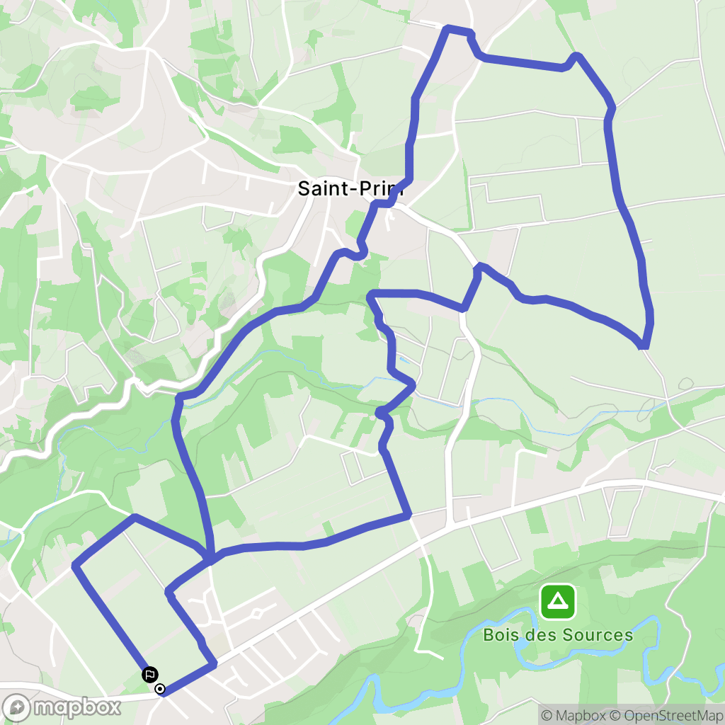 Saint-Clair-du-Rhône : carte du parcours de randonnée - France