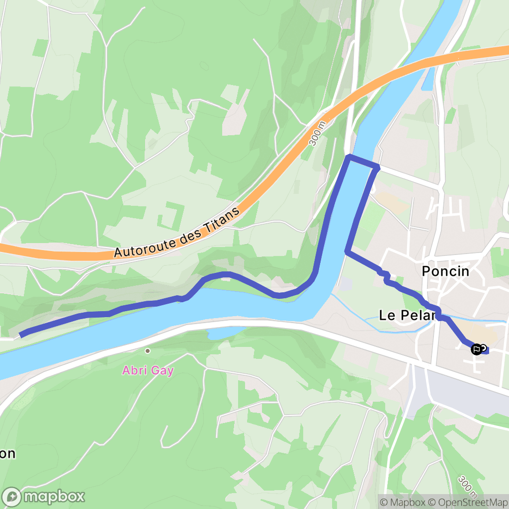 Poncin : carte du parcours de randonnée - France