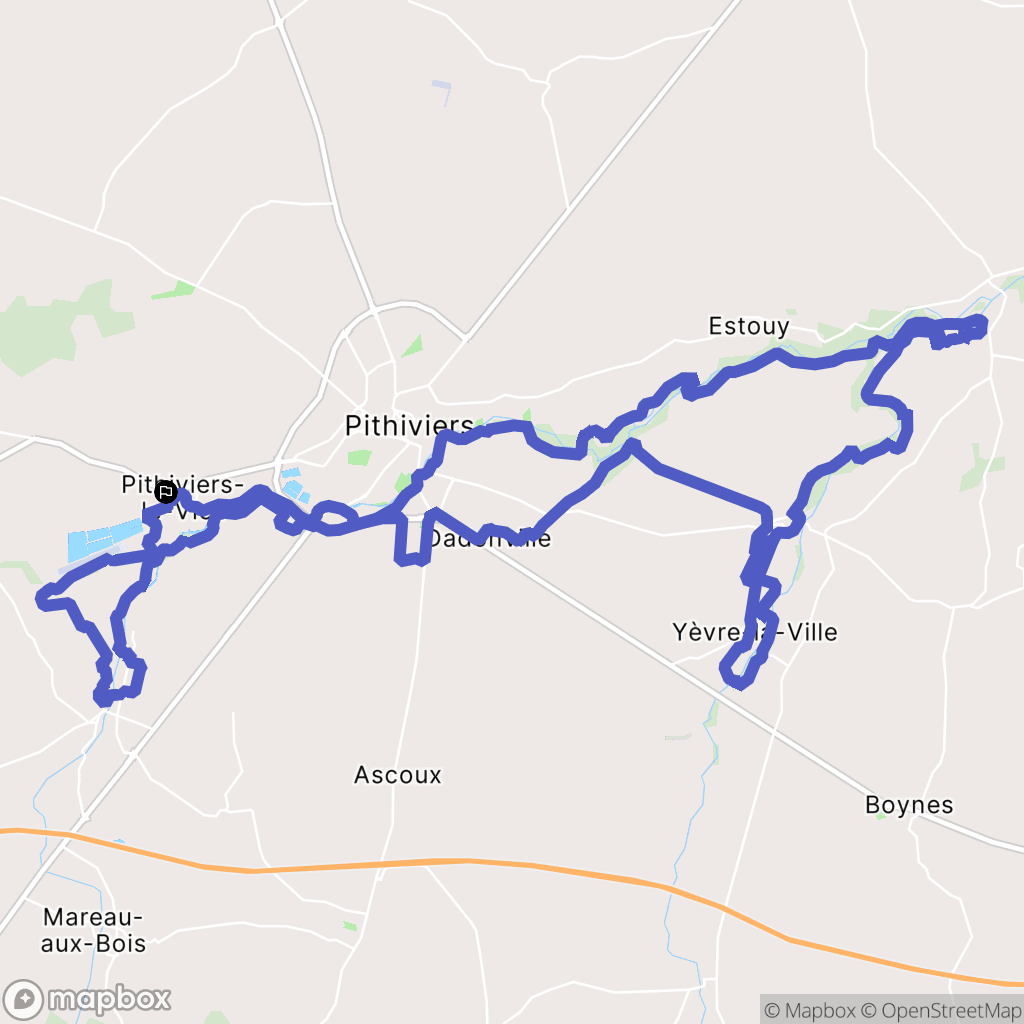 Pithiviers-le-Vieil : carte du parcours de randonnée - France