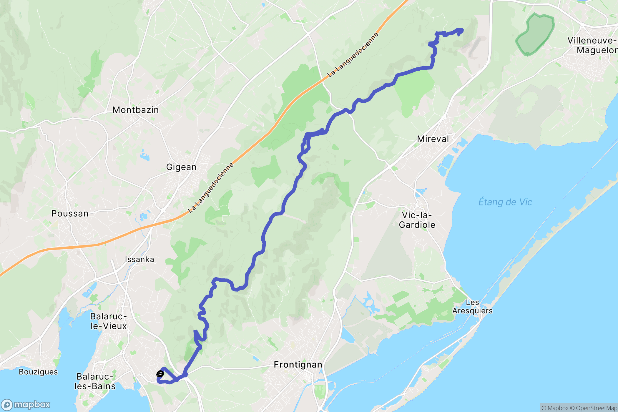 Balaruc-les-Bains : carte du parcours de randonnée - France