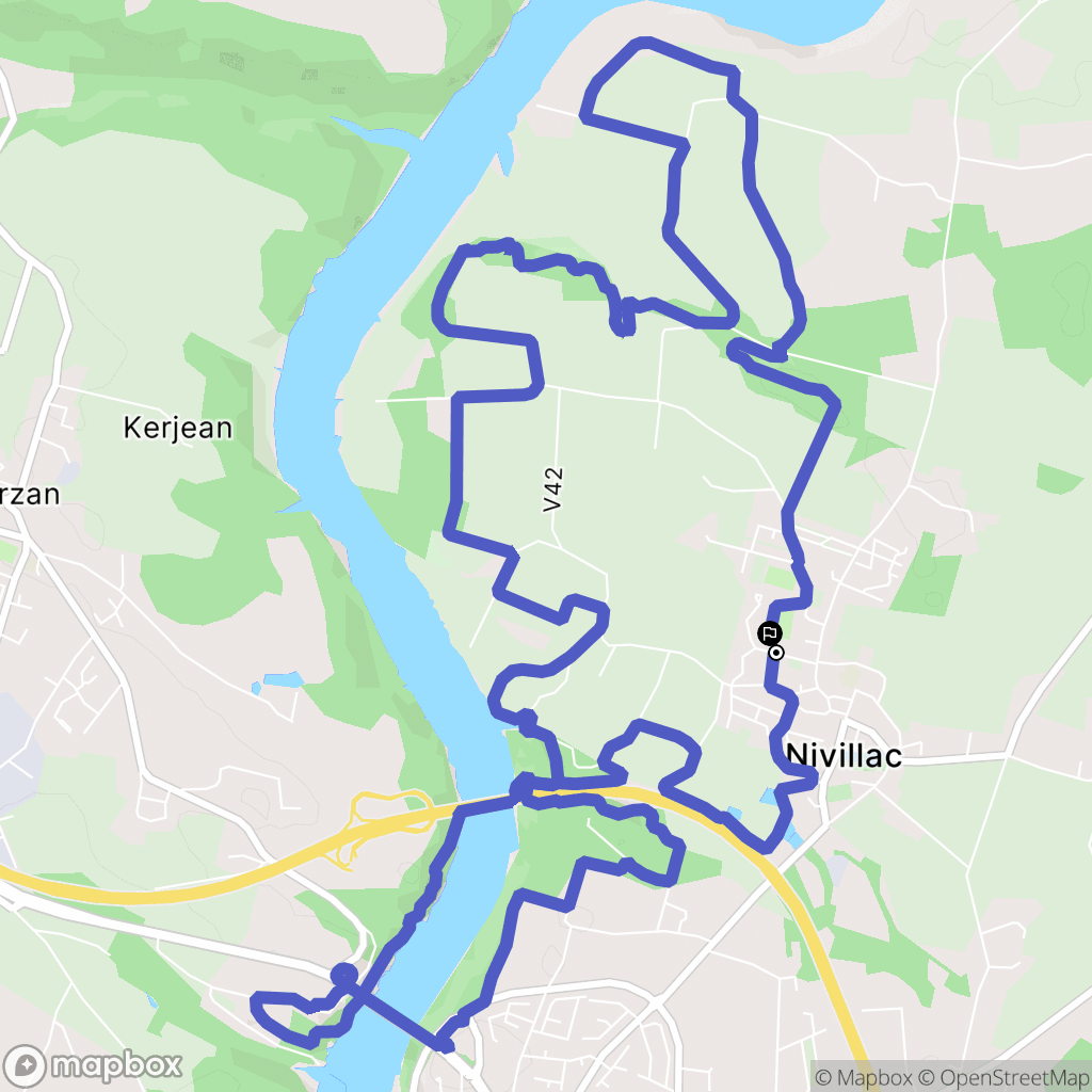 Nivillac : carte du parcours de randonnée - France