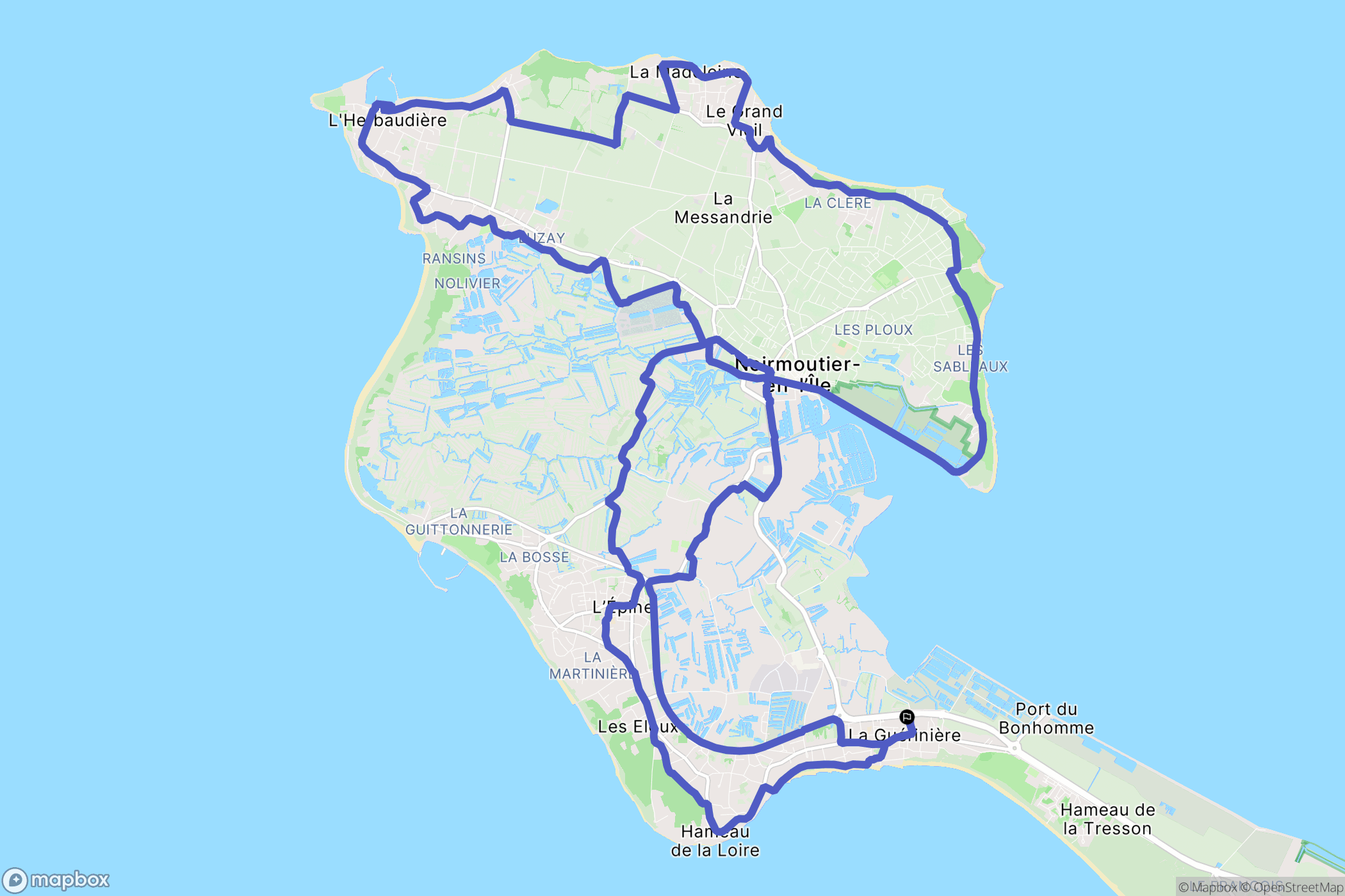La Guérinière : carte du parcours de randonnée - France