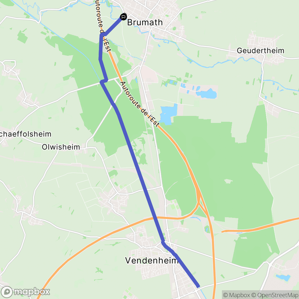 Brumath : carte du parcours de randonnée - France