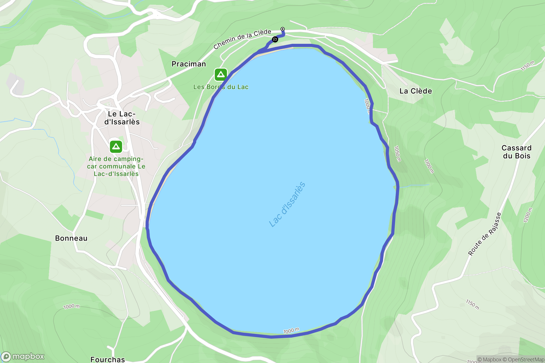 Le Lac-d'Issarlès: routekaart voor buitenactiviteiten - France