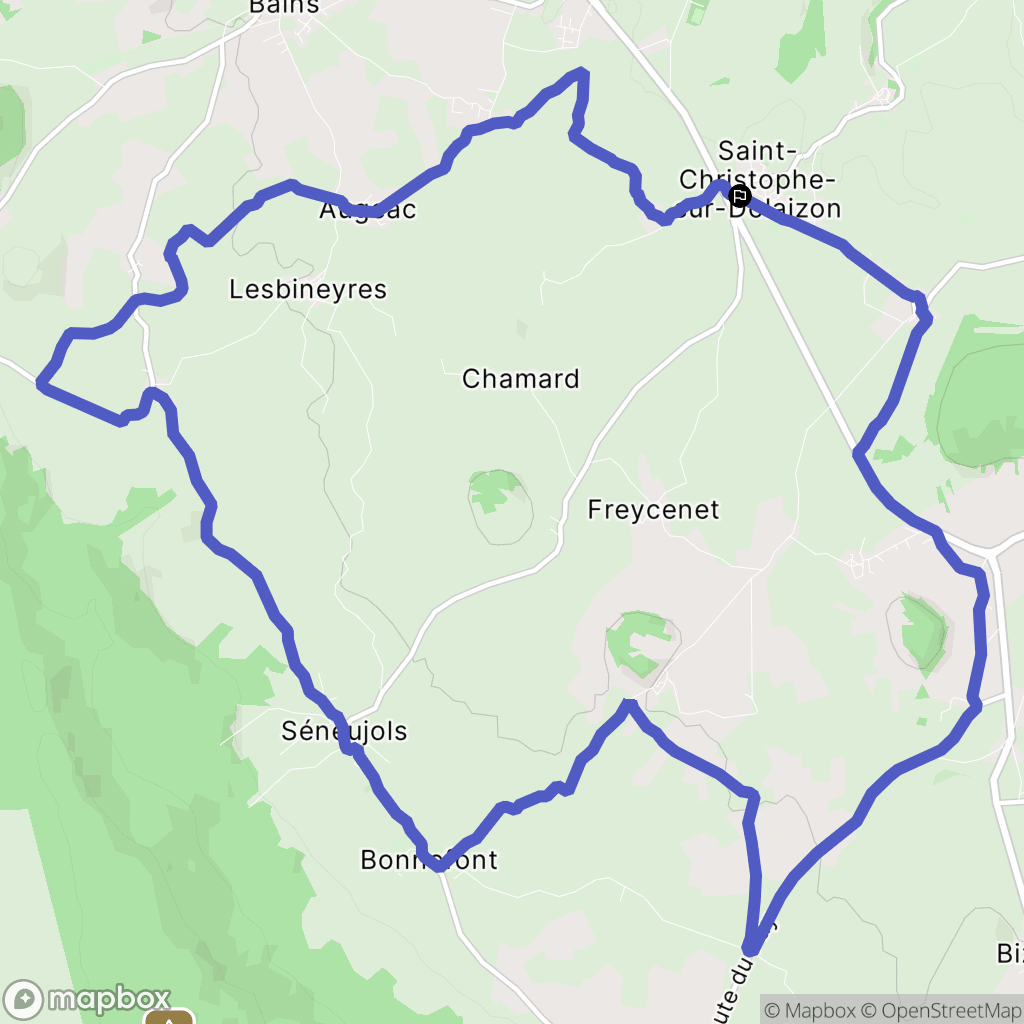 Saint-Christophe-sur-Dolaison : carte du parcours de randonnée - France