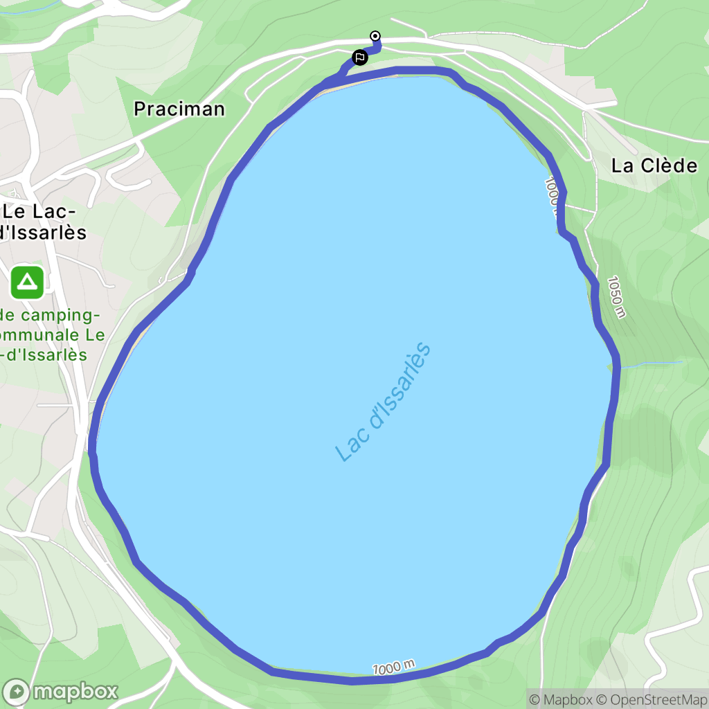 Le Lac-d'Issarlès : carte du parcours de randonnée - France