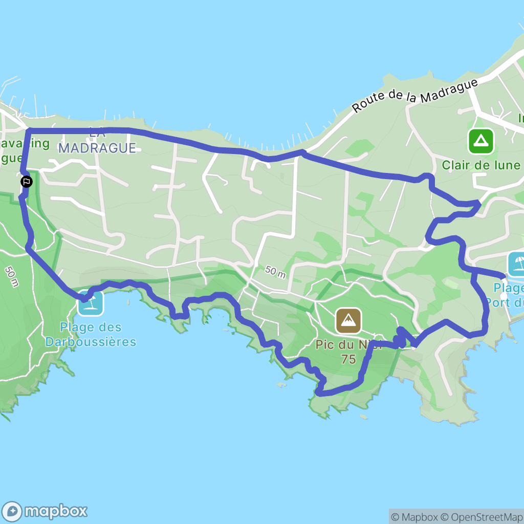 Hyères : carte du parcours de randonnée - France