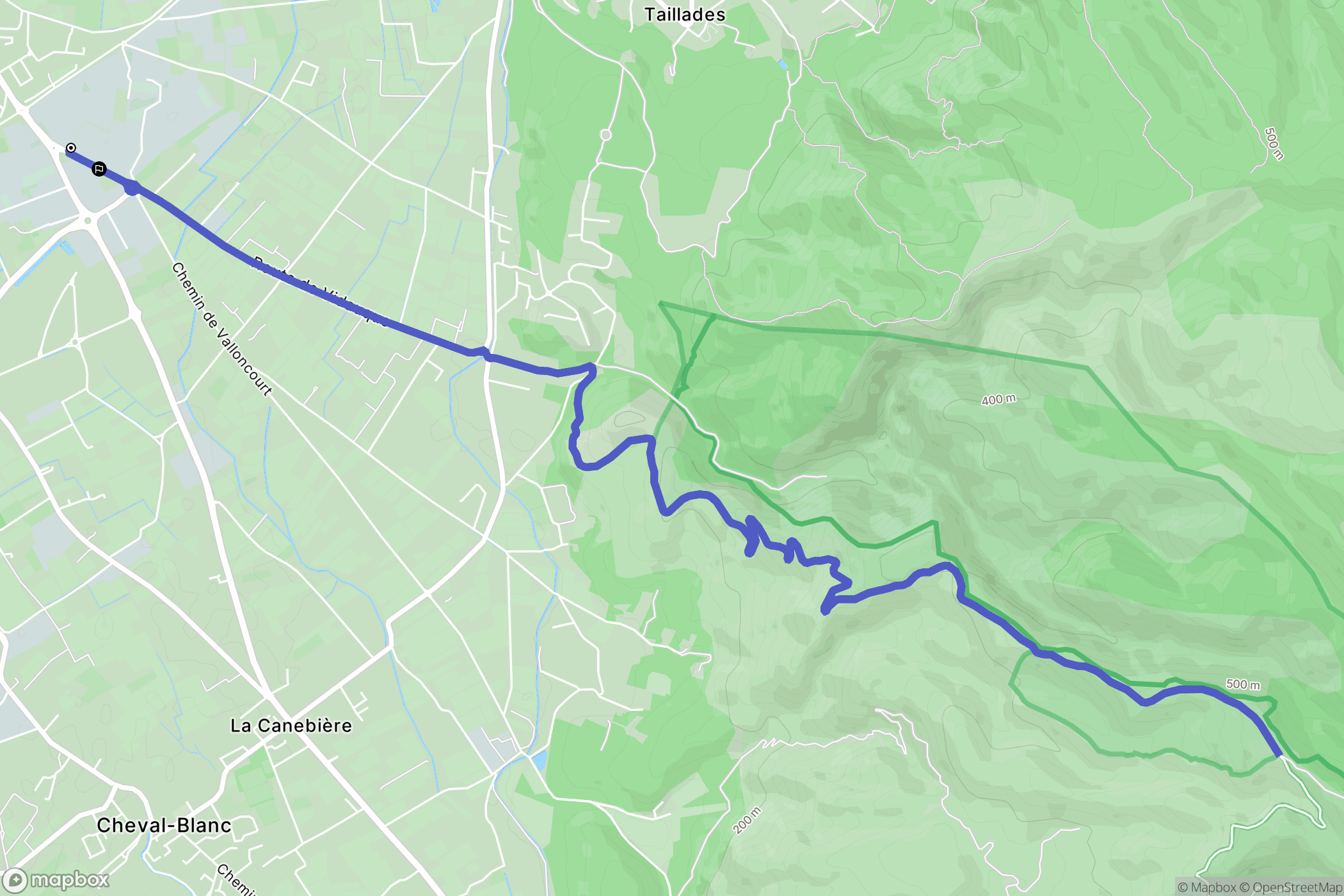 Cavaillon : carte du parcours de randonnée - France