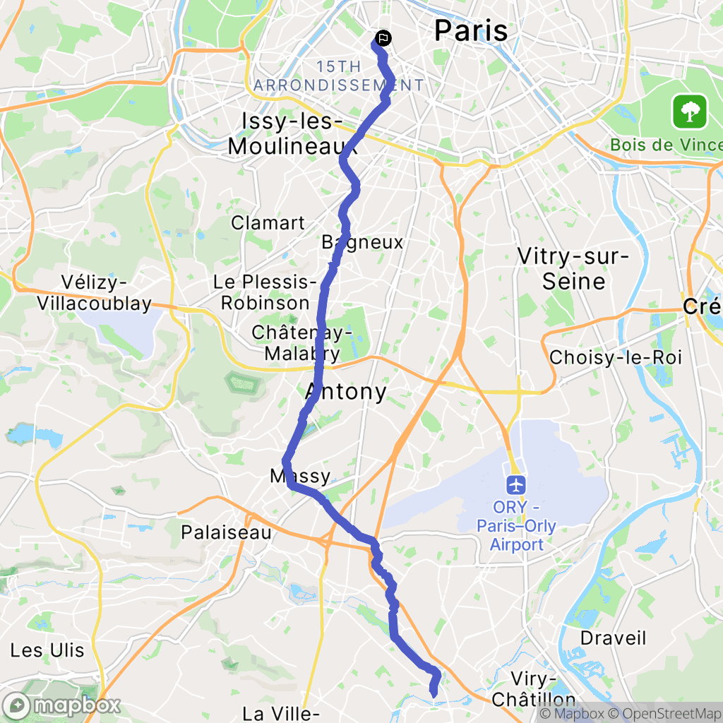Paris : carte du parcours de randonnée - France