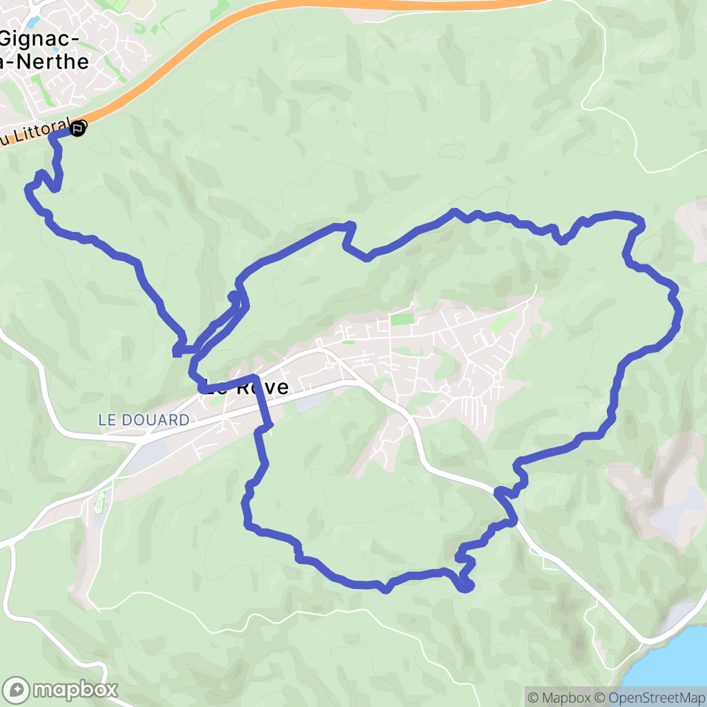 Gignac-la-Nerthe : carte du parcours de randonnée - France