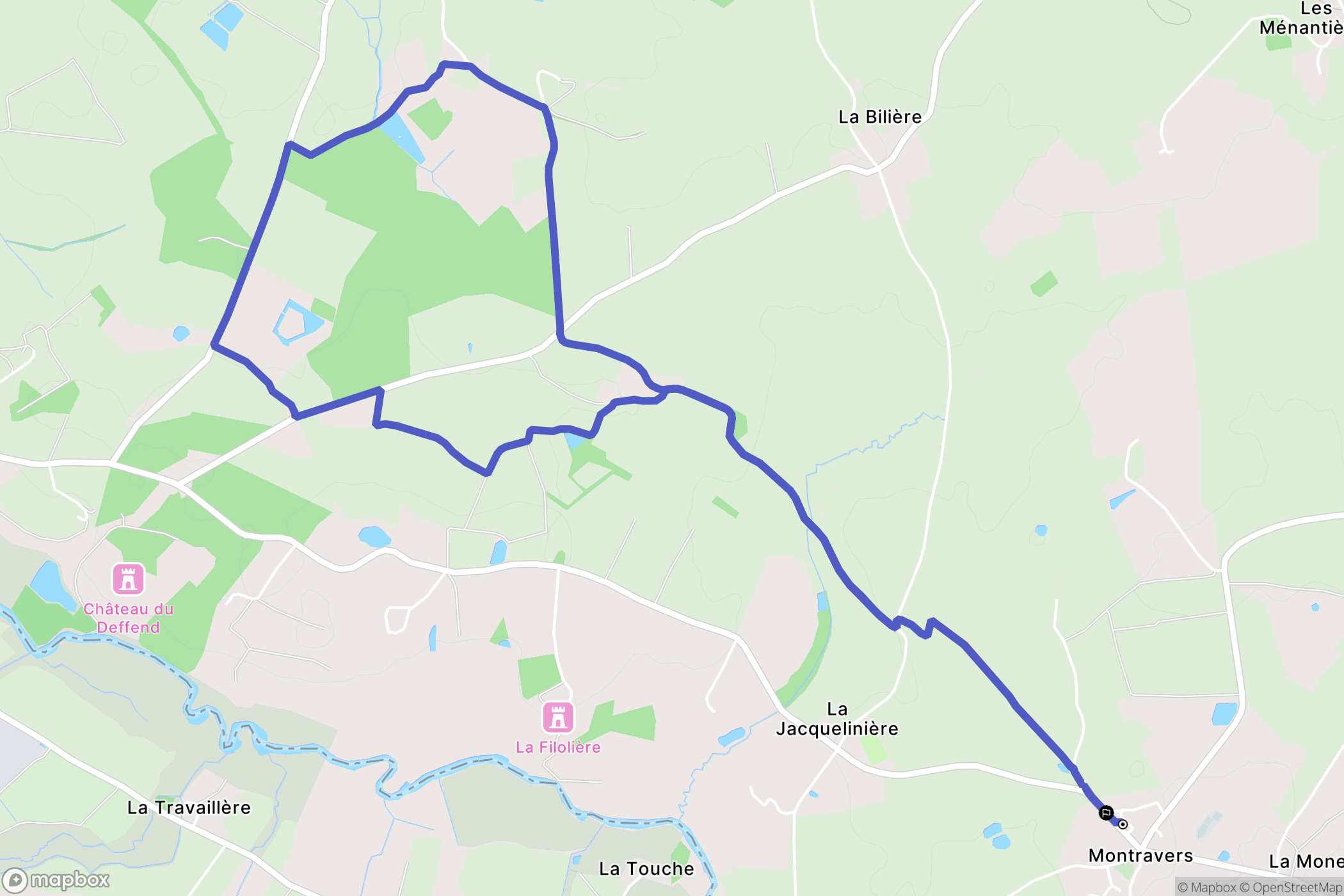 Montravers : carte du parcours de randonnée - France