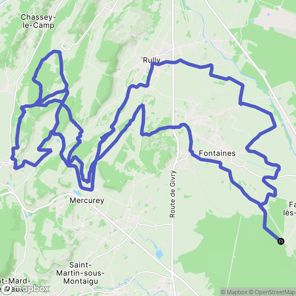Farges-lès-Chalon : carte du parcours de randonnée - France