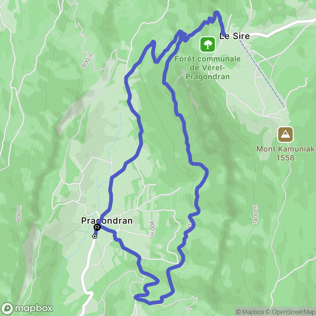 Verel-Pragondran : carte du parcours de randonnée - France