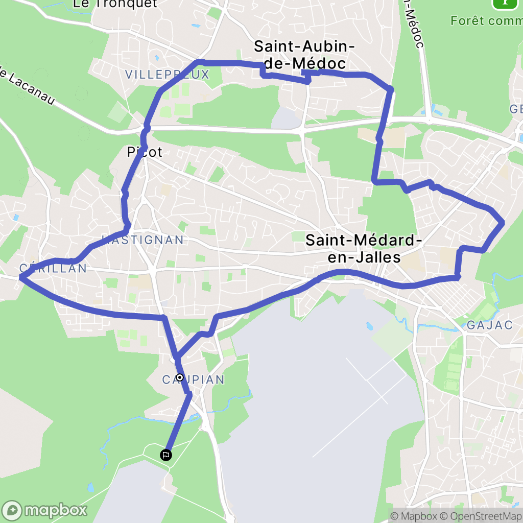 Saint-Médard-en-Jalles : carte du parcours de randonnée - France