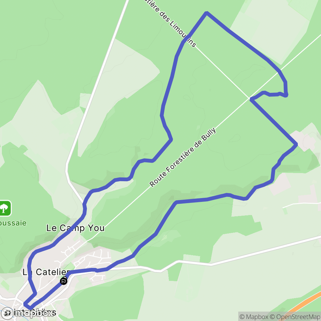 Saint-Saëns : carte du parcours de randonnée - France