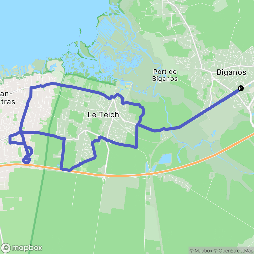 Biganos : carte du parcours de randonnée - France